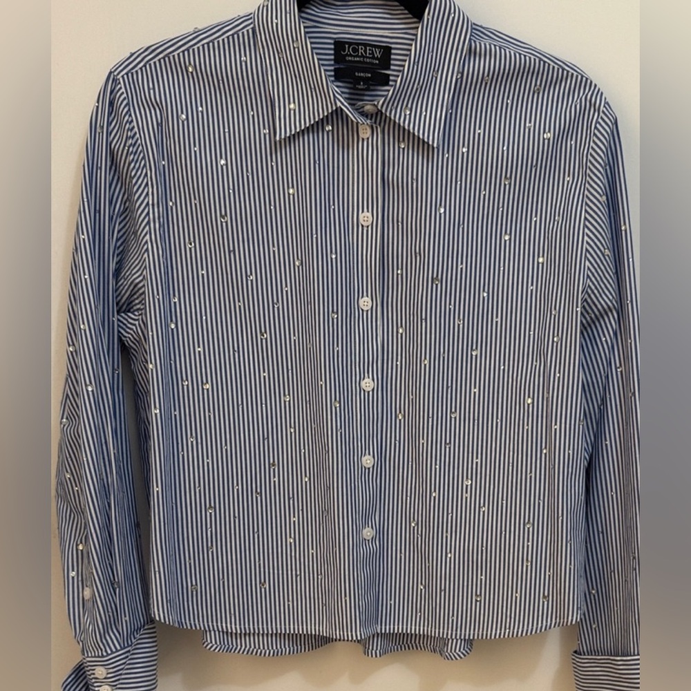 J. Crew crystal button up